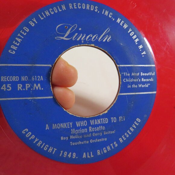 Lincoln Humpty Dumpty / A Monkey Who Wanted to FLY LP Vinyl Record, 45 RPM - Picture 5 of 6